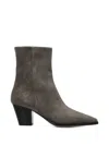 Aeyde Hedvig Pointed-heel Ankle Boots In Gray