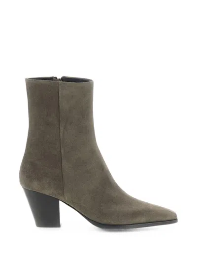Aeyde Hedvig Suede Square-toe Ankle Boots In Multi
