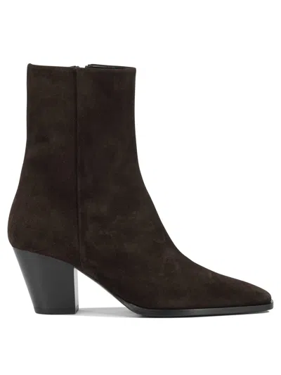 Aeyde "hedvig" Zippered Ankle Boots In Brown