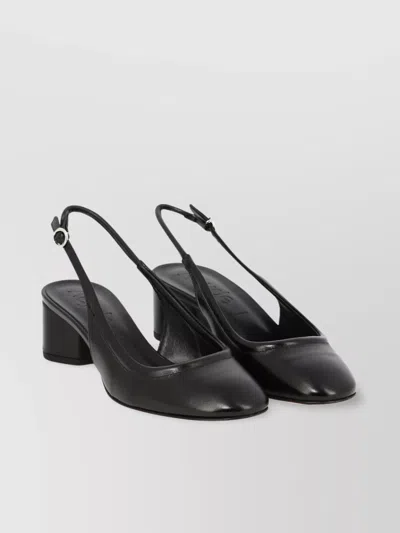 Aeyde Heeled Pumps With Almond Toe And Block Heel In Black