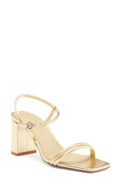 Aeyde Helene Block Heel Sandal In Gold