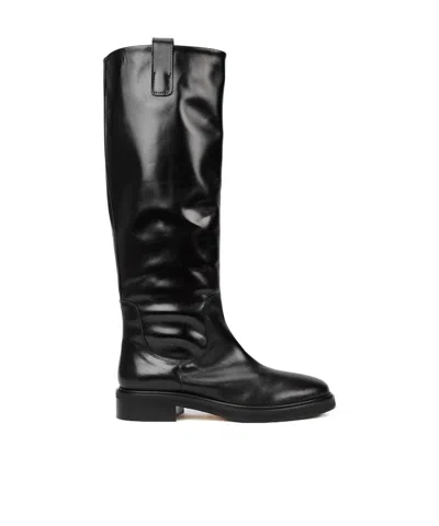Aeyde Henry Knee-high Leather Boots In Black