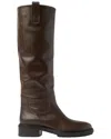 Aeyde Henry Leather Boots In Brown