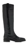 Aeyde Henry Leather Knee Boots In Black