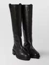 Aeyde "henry" Leather Knee-high Boots With Chunky Sole
