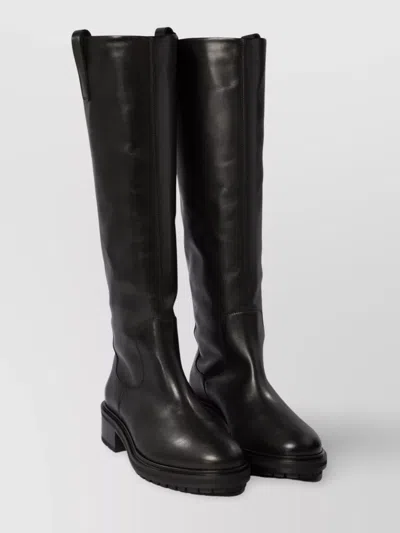 Aeyde "henry" Leather Knee-high Boots With Chunky Sole In Black