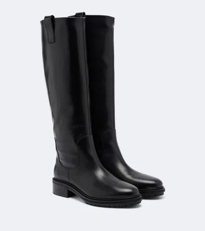 Aeyde Henry Leather Knee-high Boots In Black