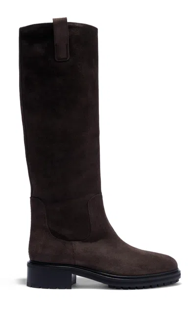 Aeyde Henry Suede Boots In Brown