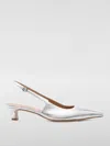 Aeyde Catrina Kitten Heel Slingback Pump In Silver