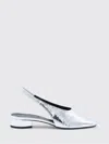 Aeyde Womens Silver Dua Slingback Leather Flats Eur 40.5 / 7.5 Uk In Metallic