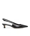 Aeyde Catrina Leather Kitten-heel Slingback Pumps In Black