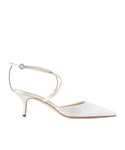 Aeyde High-heel Ankle Strap Sandals In White