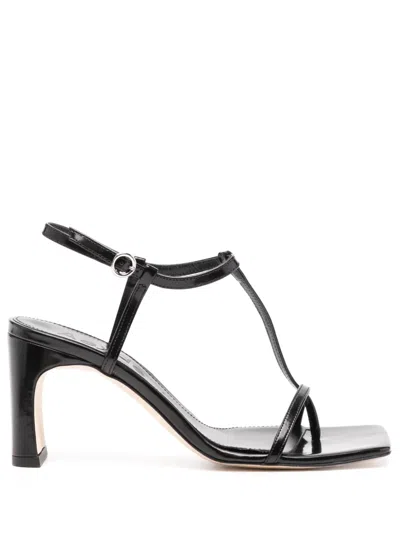 Aeyde Hilma 80mm Leather Sandals In Black