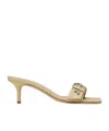 Aeyde Ilvy Eyelet Grosgrain High Heel Sandals In Neutral