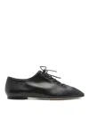 Aeyde Pointed Toe Nappa Leather Flats In Black