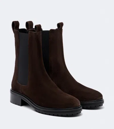 Aeyde Jack Suede Chelsea Boots In Brown