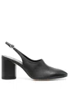 Aeyde 75mm Leather Slingback Pumps In Black