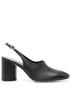 Aeyde 75mm Leather Slingback Pumps In Black  