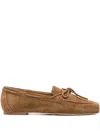 Aeyde Jasper Bow-detail Suede Loafers In Brown