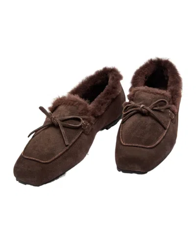 Aeyde Jasper Shearling-lined Suede Loafers In Black