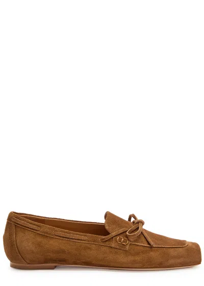 Aeyde Jasper Suede Loafers In Brown
