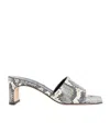 Aeyde Jeanie Snake-embossed Mule Sandals In Black And Cream