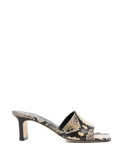 Aeyde Jessie Snakeskin-print Sandals In Animal Print