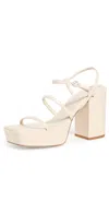 Aeyde Katalin Platform Leather Sandals In Creamy