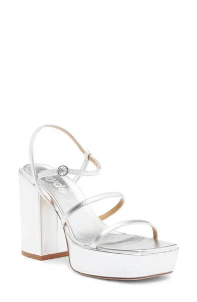 Aeyde Katalin Platform Sandal In Silver