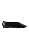Aeyde Kirsten Leather Ballerina Shoes In Black