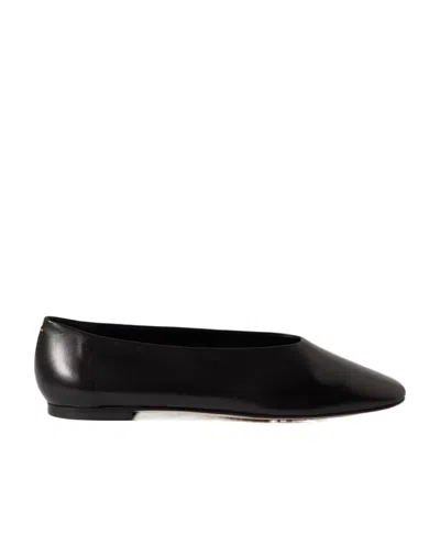 Aeyde Kirsten Leather Ballerina Shoes In Black