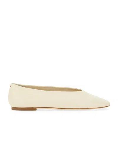 Aeyde Aeydē "kirsten" Dancer Nappa Leather Flats In White