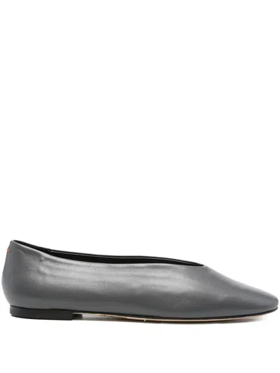 Aeyde Kirsten Nappa Leather Charcoal Shoes In Gray