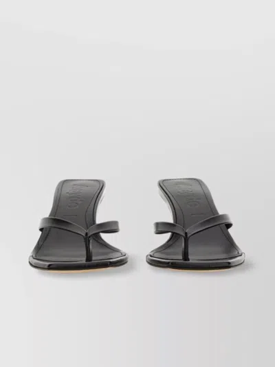 Aeyde Kitten Heel Sandal With Strappy Square Toe