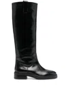 Aeyde Henry Knee-high Leather Boots In Black
