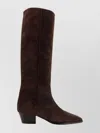 Aeyde Knee-high Suede Block Heel Boots In Brown