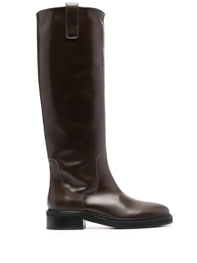 AEYDE KNEE-LENGTH LEATHER BOOTS