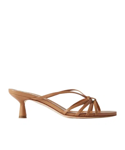 Aeyde Knotted Leather Sandals In Brown