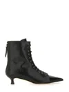 Aeyde 40mm Trixi Lace-up Pointed-toe Boots In Animal Print