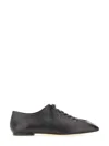 Aeyde Pointed Toe Nappa Leather Flats In Black
