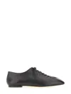 Aeyde Pointed Toe Nappa Leather Flats In Black