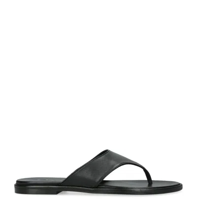 Aeyde Leather Amaya Flip Flops In Black