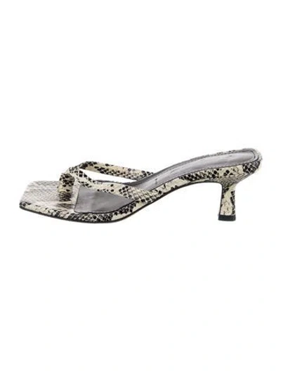 Pre-owned Aeyde Leather Animal Print Sandals In Multicolor