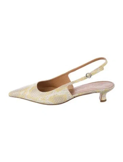 Pre-owned Aeyde Leather Animal Print Slingback Pumps In Multicolor