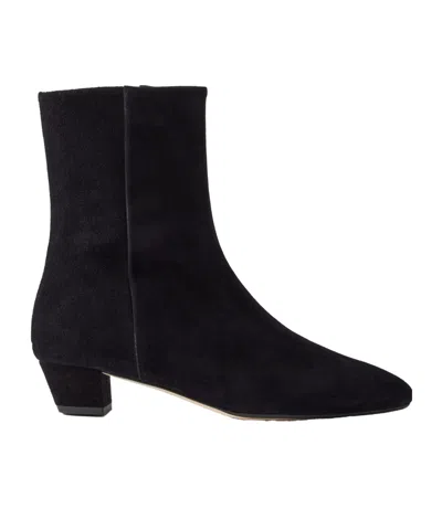Aeyde Yasmin 35 Leather Ankle Boots In Animal Print