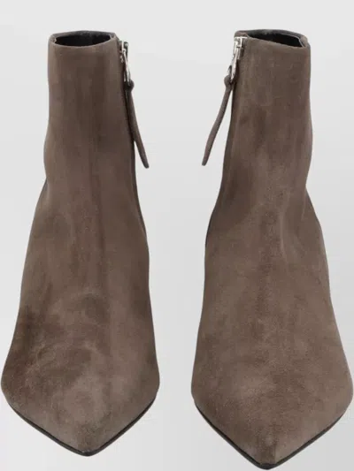 Aeyde Leather Ankle Boots In Brown