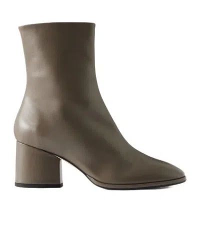 Aeyde Ayla Leather Ankle Boots In Gray