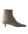 Aeyde Sofie 35 Leather Ankle Boots In Gray