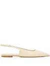 Aeyde Leather Ballerina Shoes In Beige