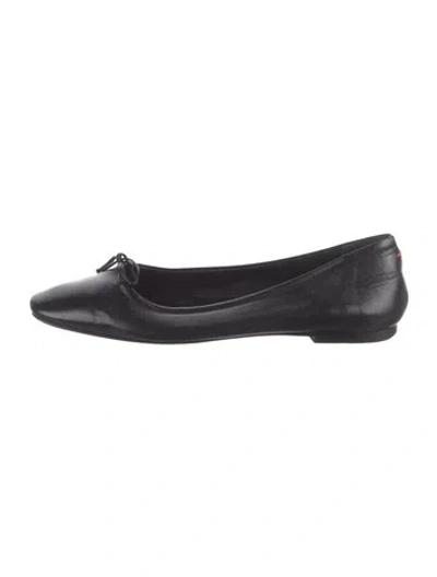 Pre-owned Aeyde Leather Ballet Flats In Black
